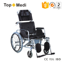 Topmedi Aluminum Frame High Back Manual Commode Wheelchairs